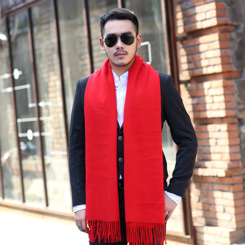 man scarf New Artificial Cashmere Scarf Men's Winter Warm Pashmina Shawl Luxury Plain Neck Scarves Outdoor Windproof Birthday Gift For Man head wraps for men