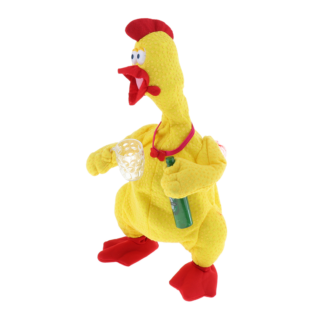 Funny Beer Drunken Chicken Electric Plush Animal Baby Toy Screaming, Singing,