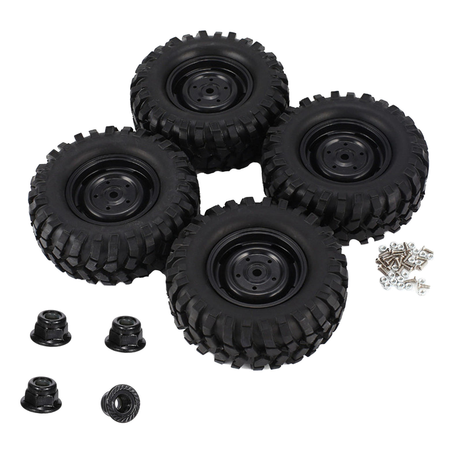4 Pieces 96mm Wheel Tyres Upgrade DIY Universal Replacement Accessories 1.9 inch Tires Set for HSP 1/10 Axial 1/10 RC Vehicle