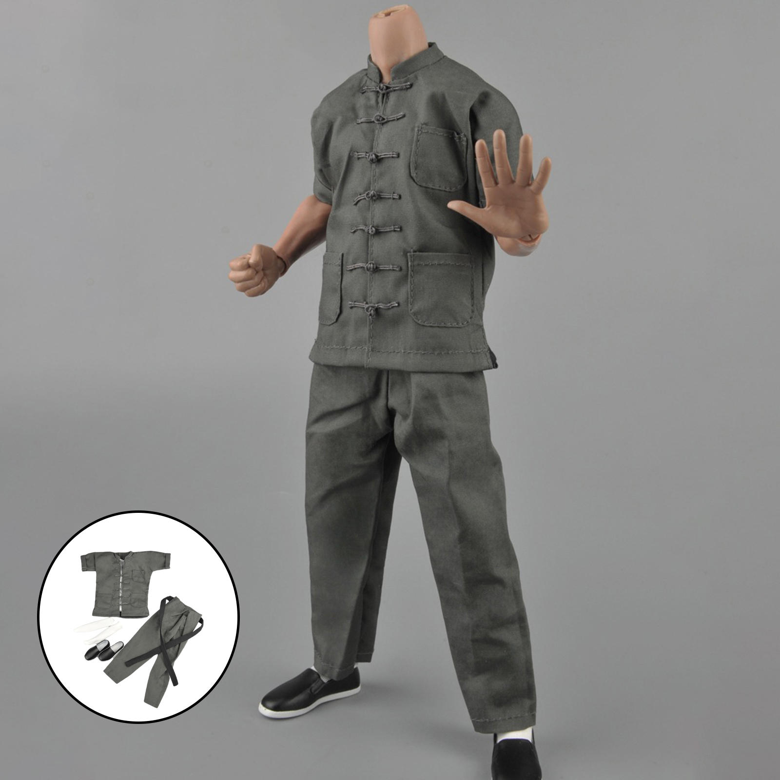 1/6 Kung Fu Suit Doll Model Accessory Chinese Kongfu Costum Doll Clothes for 12