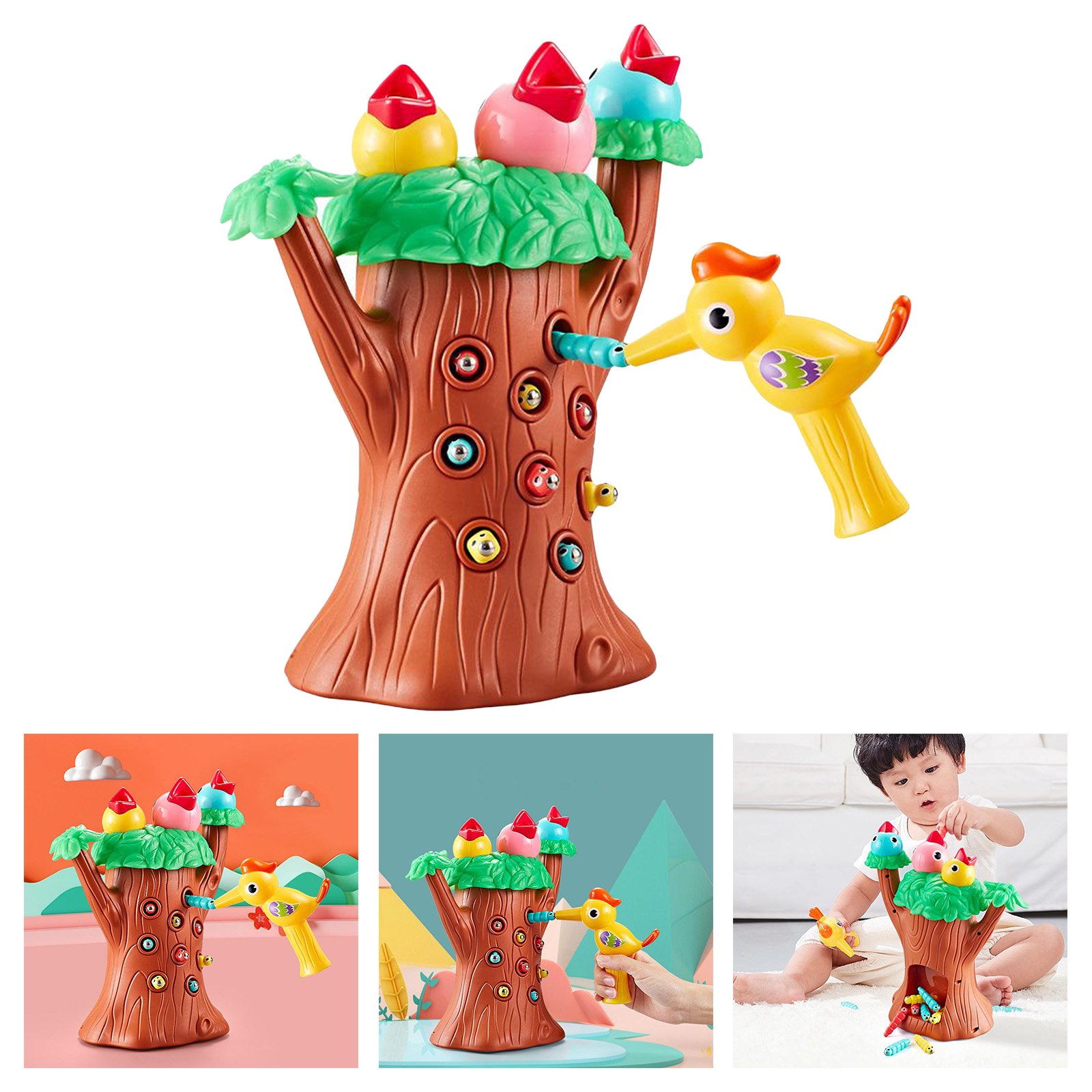 Crianças Magnético Criança Pica-pau Brinquedo Física Habilidades Emocionais Pré-escolar Brinquedos Jogos Animais 1 Brinquedo peitoral magnético para crianças, habilidades físicas