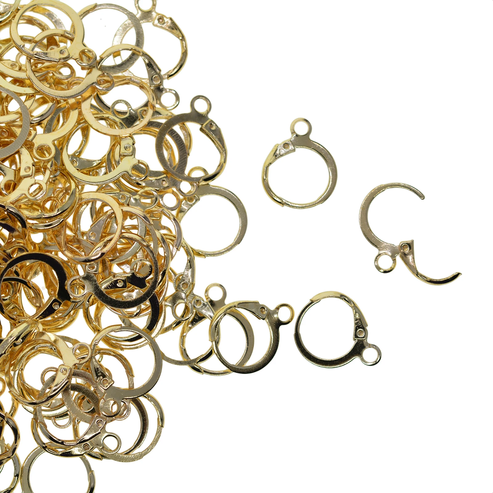 200x Lever Back Earring Hooks 12x15mm Women Ladies Ear Wire Replacement for Jewellery Making Findings DIY Crafts Accessories