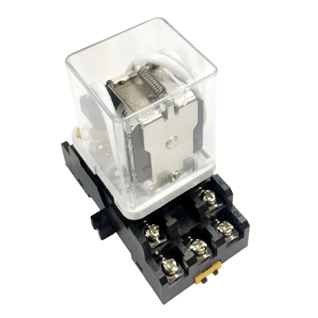 1x JQX-38F 24VDC/240VAC 3PDT High Power R40A Relay with Socket Included