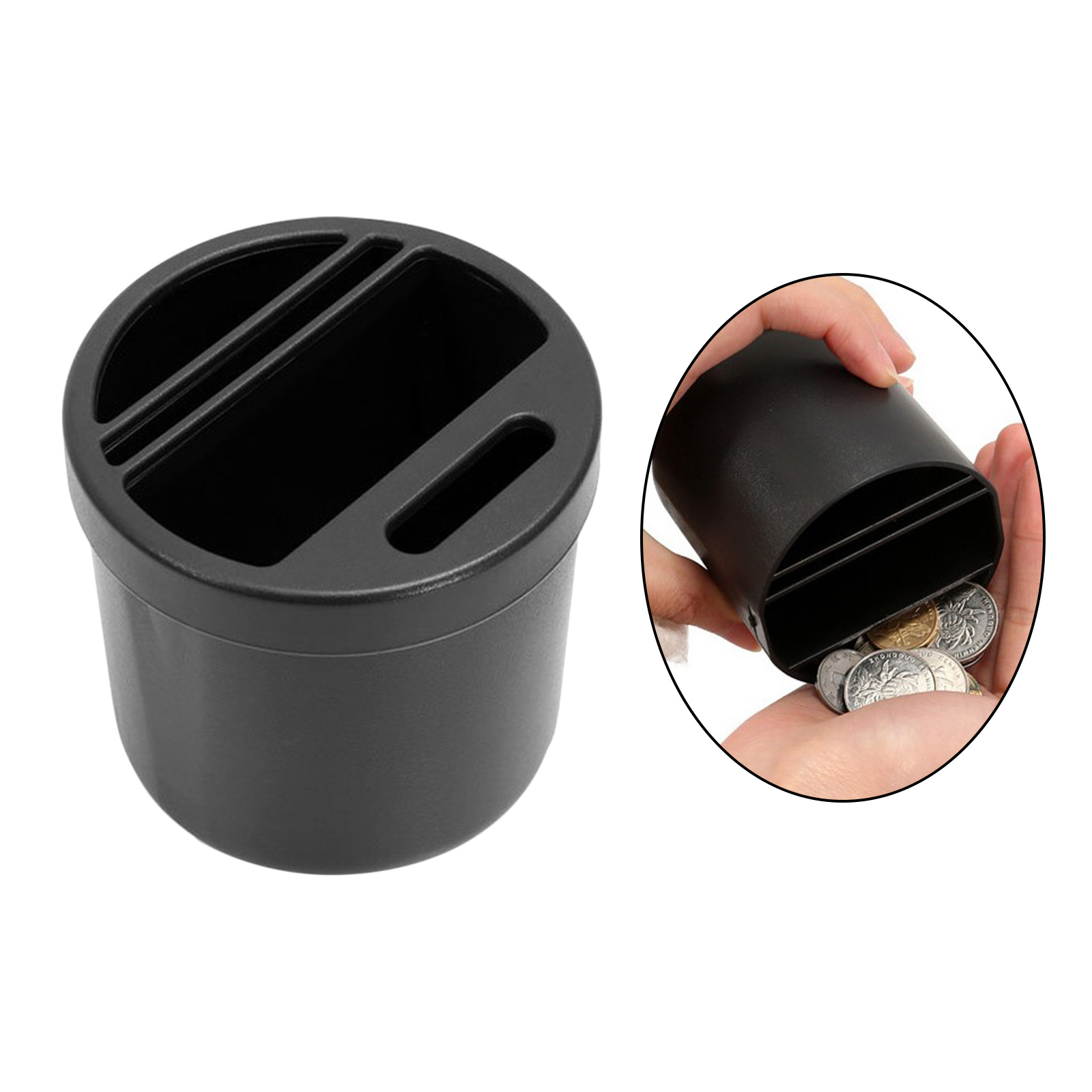 1PC Black Car Mini Pen Holder Box Coin Boxes Mount Trash Bin Auto Holders Cup Mounts