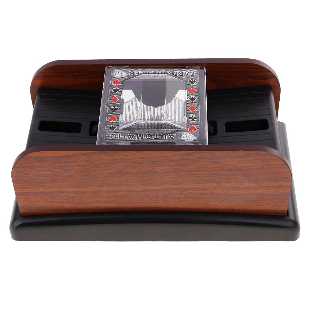 Wooden Automatic Card Mixer 2 Games for Casino Party Bar Card Games