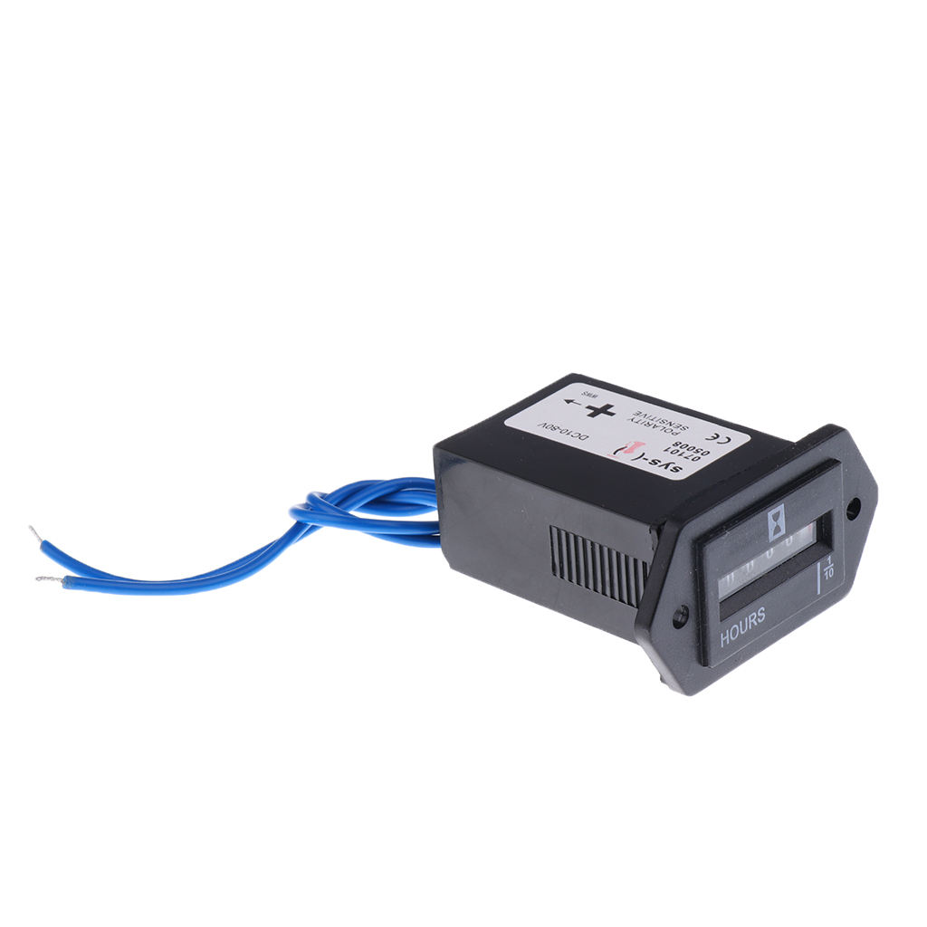 Car Quartz 99999.9 10-80V Hour Meter for Engine Generator Time Counting