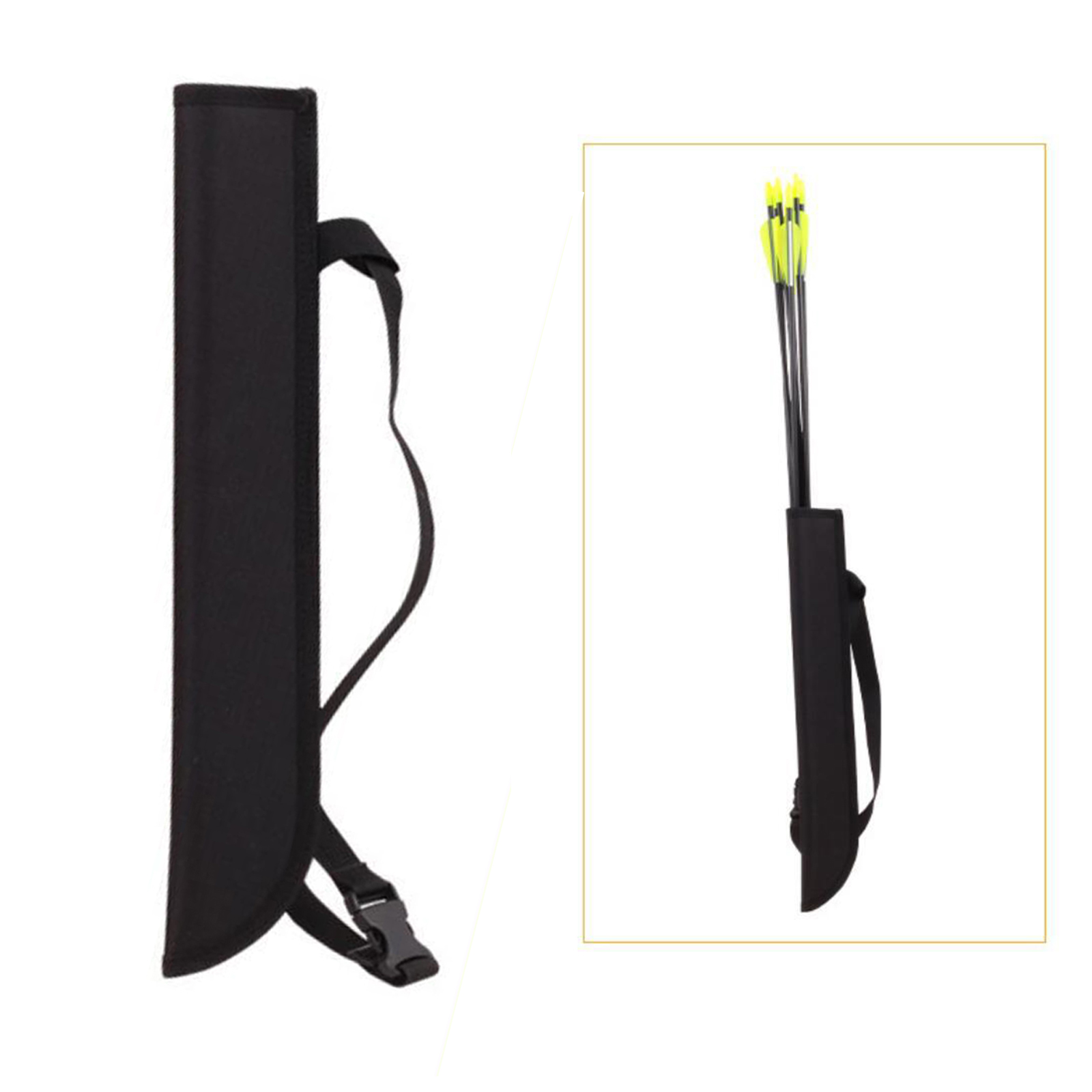 Portable Archery Arrow Quiver Bow Holder Adjustable Shoulder Belt Carrier Bag Large Pocket Pouch for Target Shooting Hunting