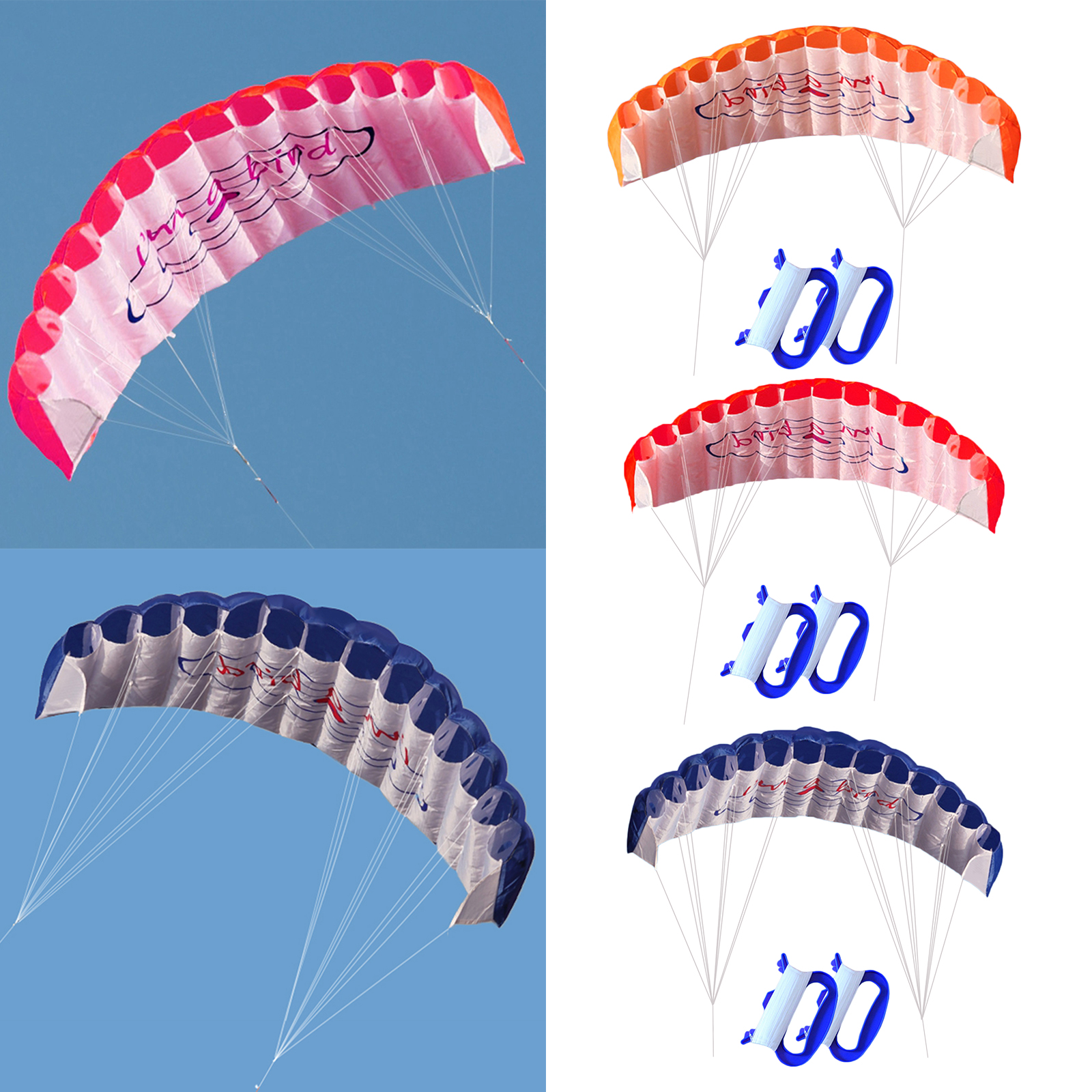 Surfing Power Kite 1.4m Kitesurfing Kiteboarding Sports Stunt 2-Line Stunt Parafoil Kite Wing Parachute with 30 meters lines