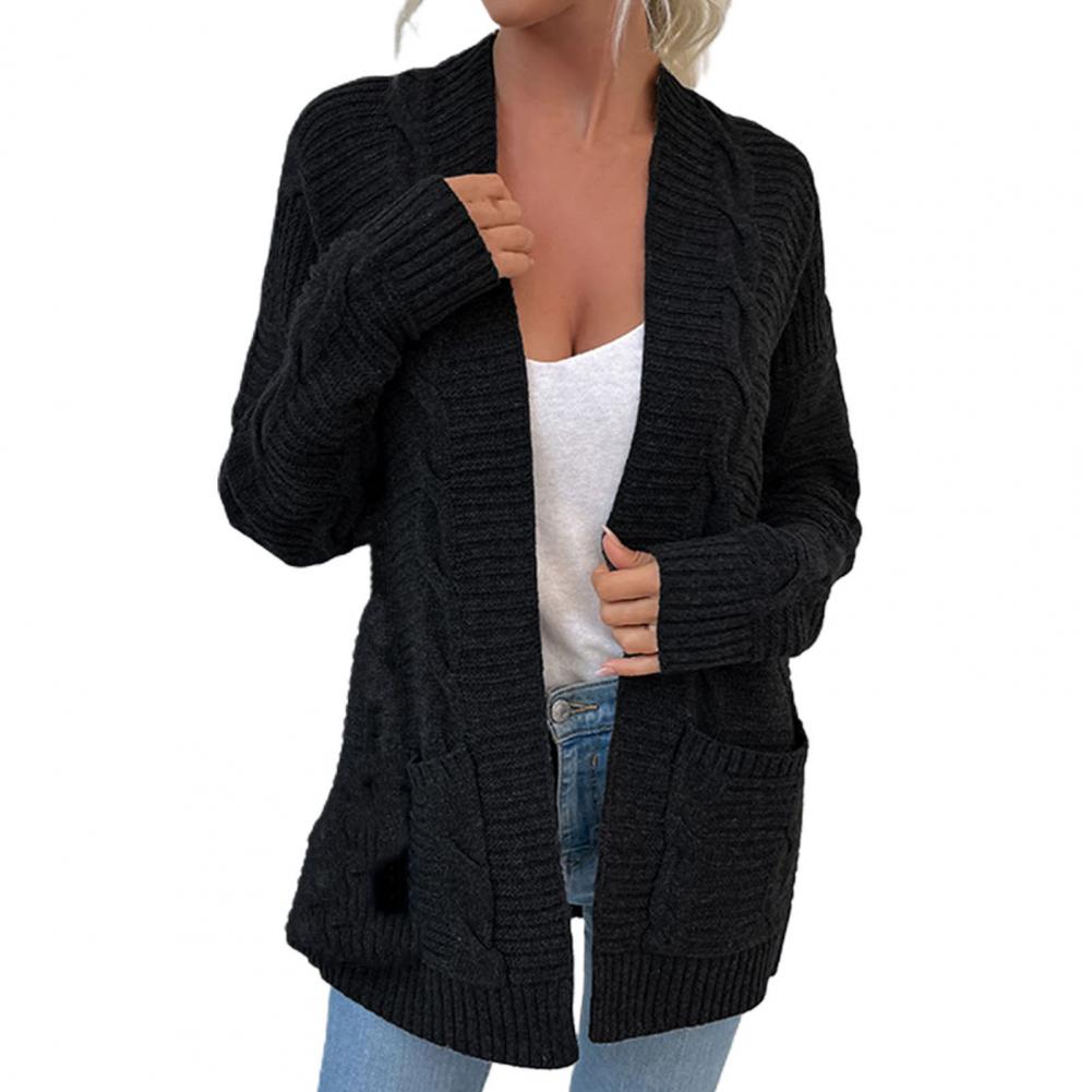 cardigan manches sulfet deux poches pour pull torsadé ouvert manteau en collection automne hiver