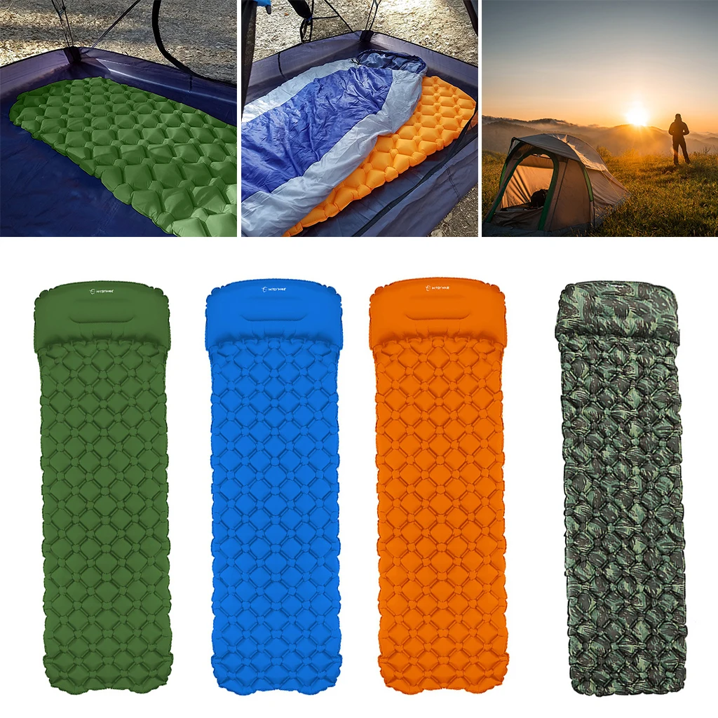 Camping Inflatable Sleeping Pad Tent Mat Travel Air Mattress Pillow Inflating Roll Mat Compact Ultralight Sleep Mat