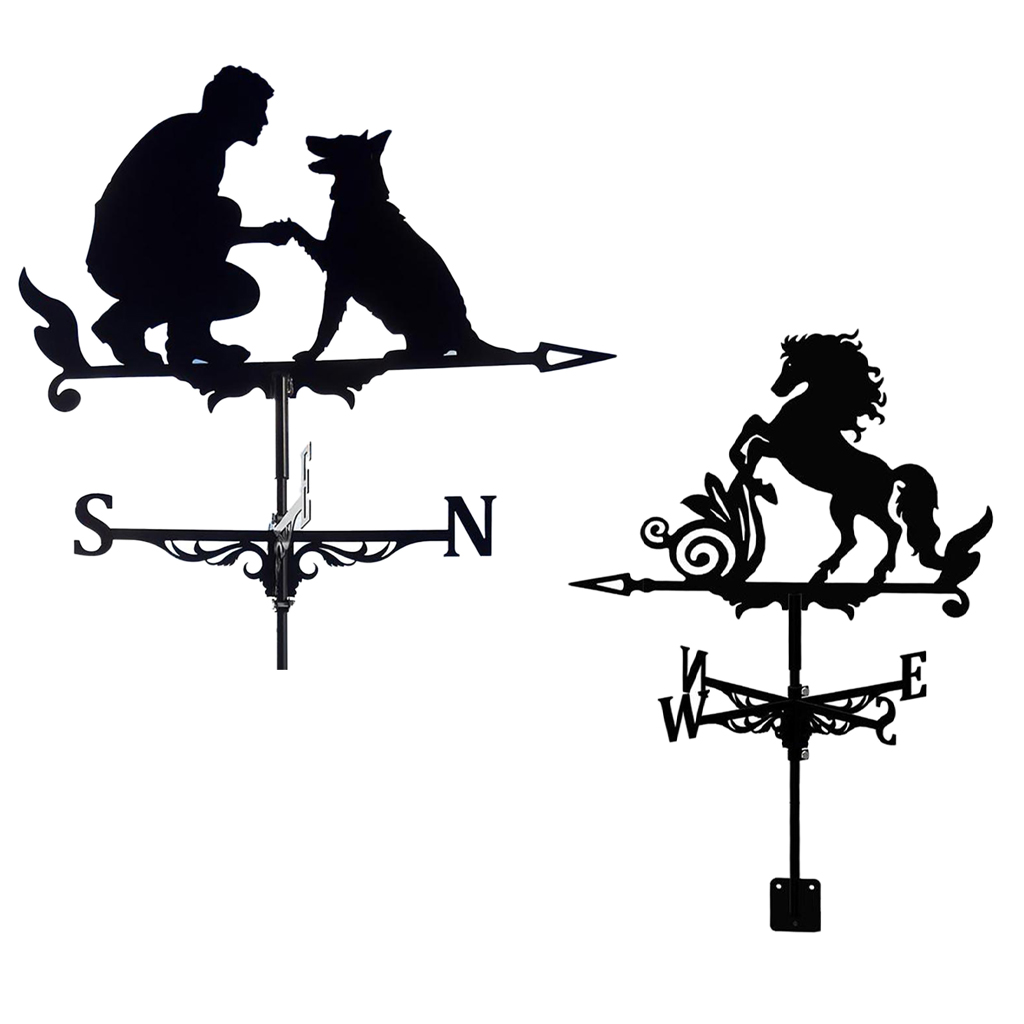 Deluxe Weathervane with  Dog Horse Animals Ornament Weather Vane
