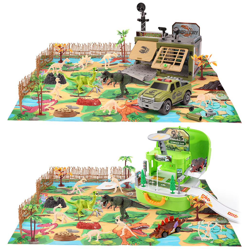Dinosaur Toys Playset with Play Mat Jungle Dinosaur Figures Track Education for Kids Baby