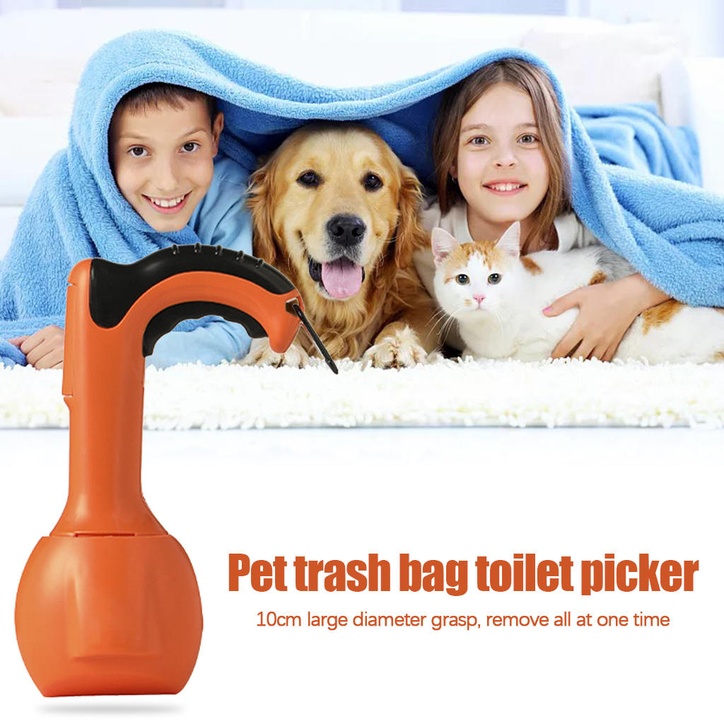 Pet Pooper Scooper ABS Material Trash Bag Tough Grabber Picker Excrement Collector Tipper for Birthday Gravel Gift Lawn Outdoor
