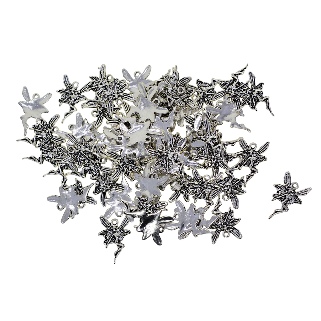 50pcs Silver Plated Charm Pendants,Sliver Jewelery Connector Craft
