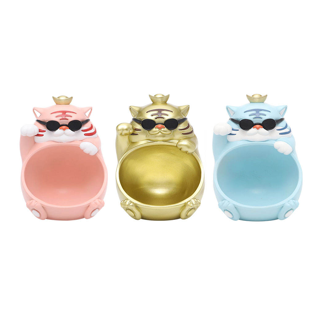 Animal Figurines Key Container Organizer Artware Snack Storage Case for Entryway Office