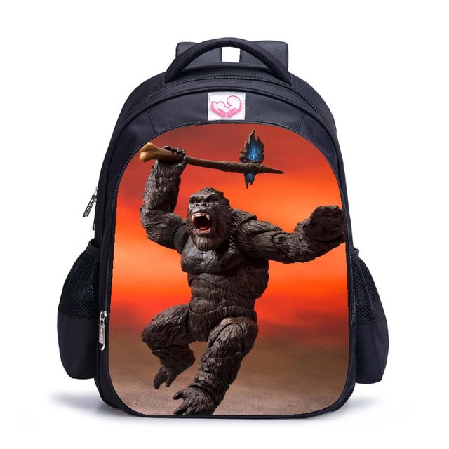 Godzilla Vs Kong Printed Student Backpack Kids School Book Bags Or Shoulder  Bag Or Pencil Bag Or Three-piece Set Children's Travelling Bag Gift