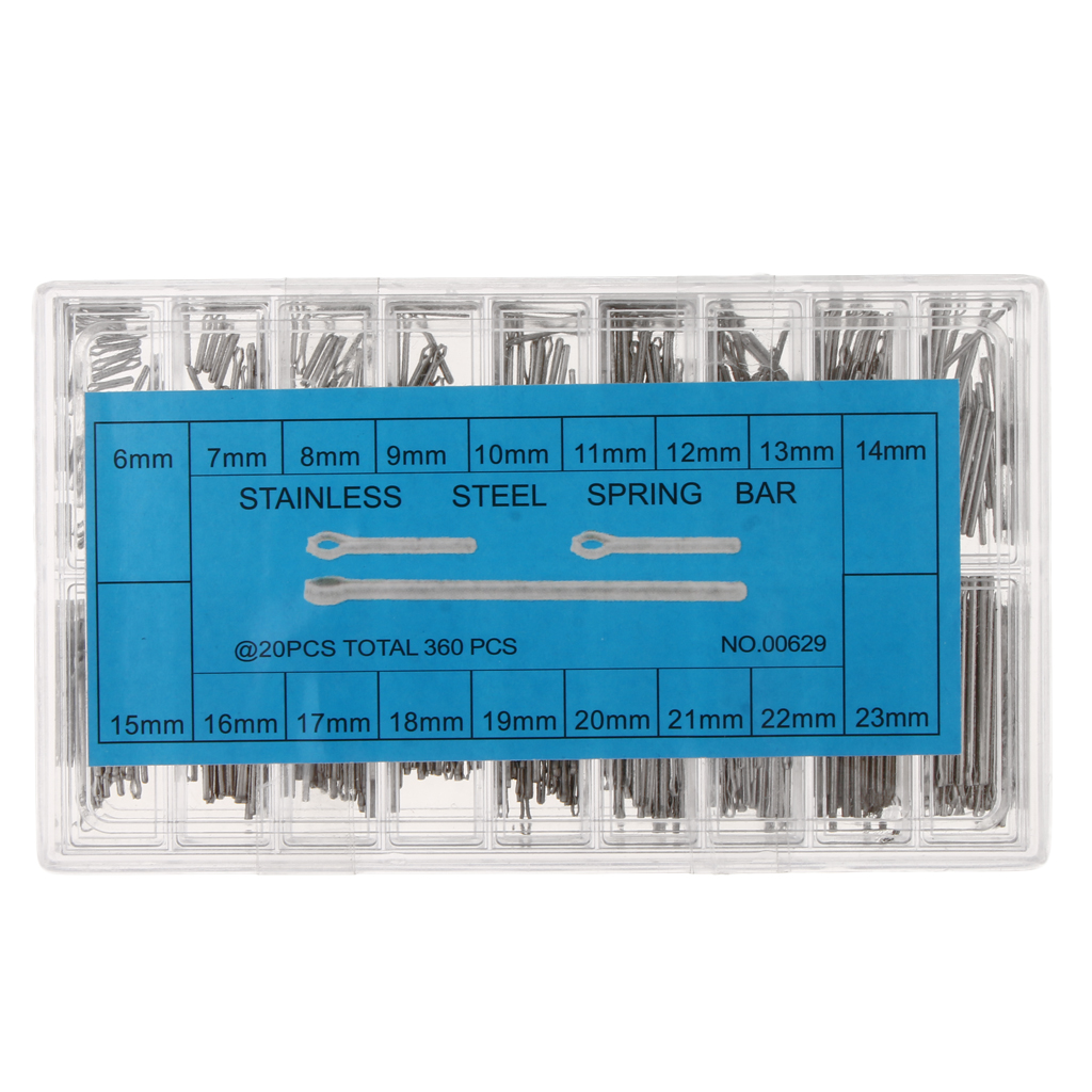 360 Pieces  Split Pins with Box Stainless Steel Watch Pins with Double Flange