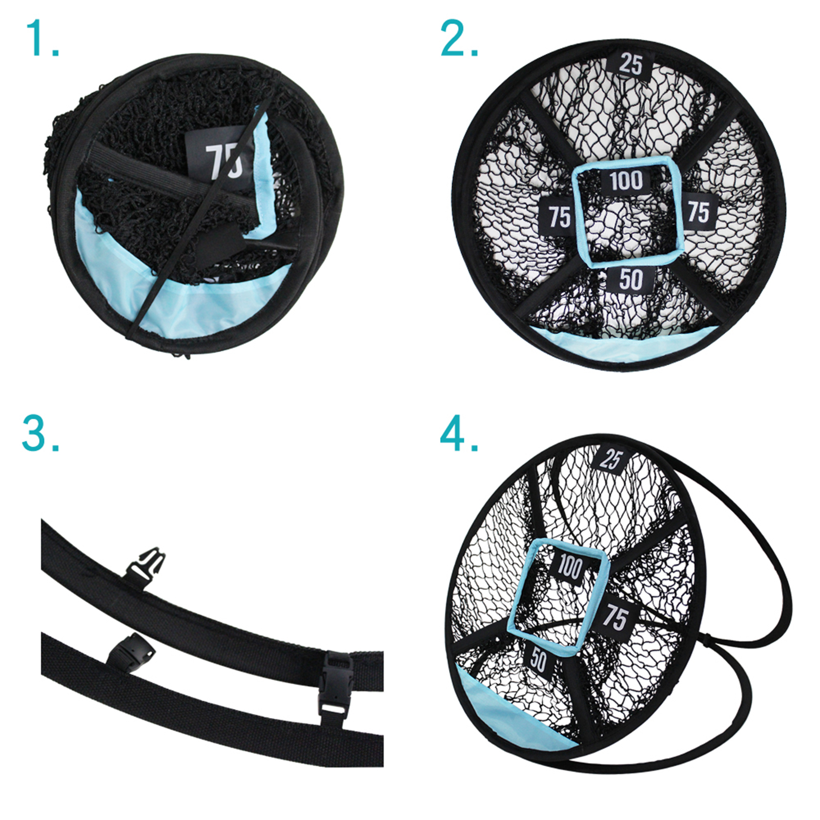 Foldable Golf Chipping Net  Up Putting Training Aid Yard Indoor Driving Range Foldable Hitting 5-Hole Trainer Netting