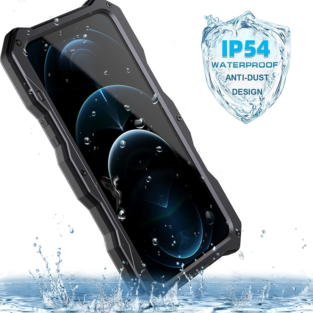 best case for iphone 12 pro max Full Body Armor Case For iphone 13 Pro Max Cover 12 Military Grade Metal Heavy Duty IP54 Water-Resistant Drop Protection Funda iphone 12 pro max case