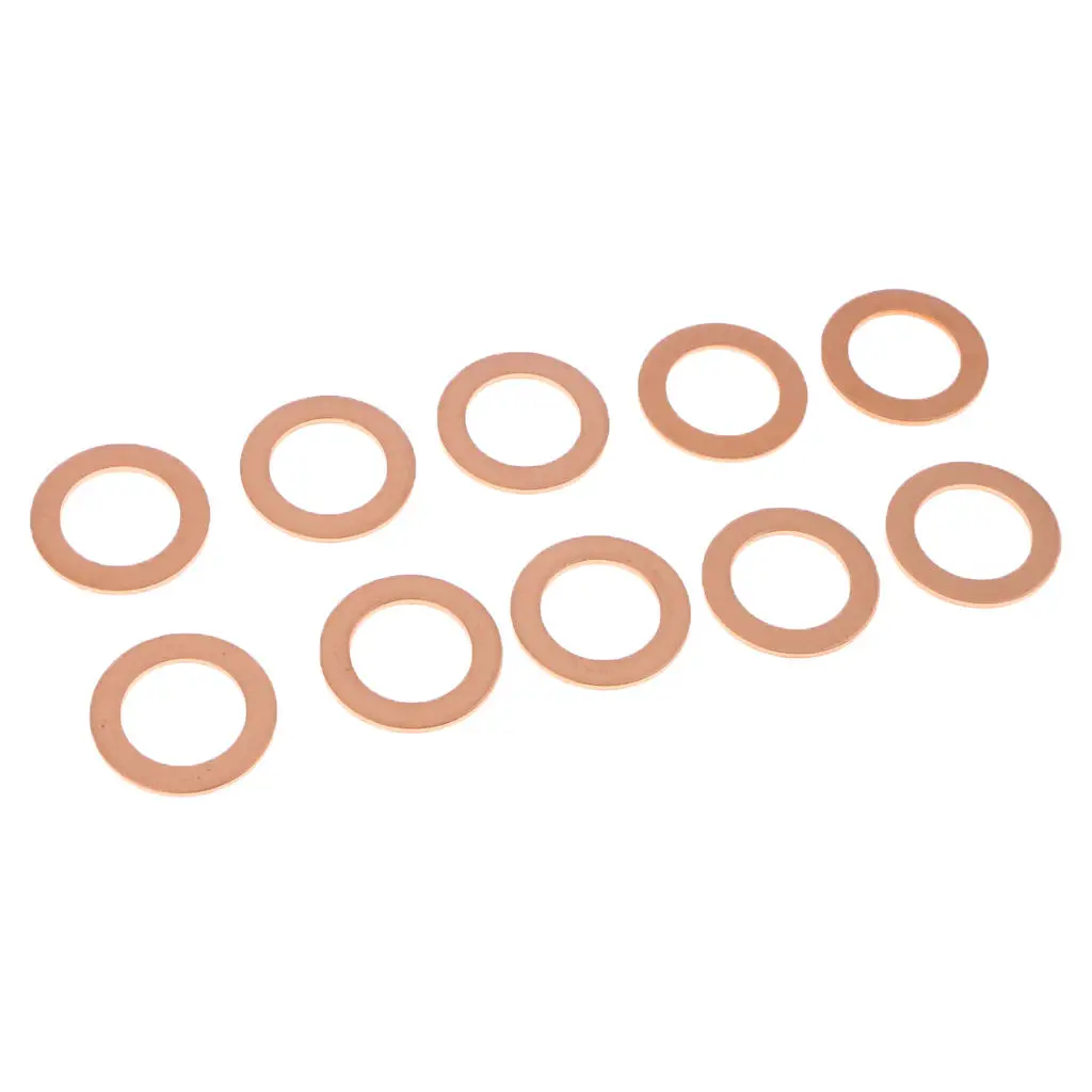 10Pcs Metal Oil Drain Plug Crush Washers Gaskets For Ford Bronze