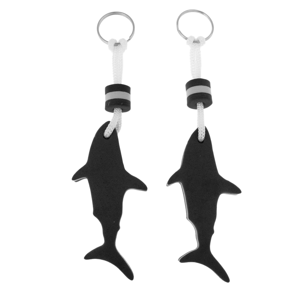 Perfeclan Bulk 2 Shark EVA Floating Keychain Keyring for Kayaking Beach Seaside Swim Fishing Drifting Sailing Rafting