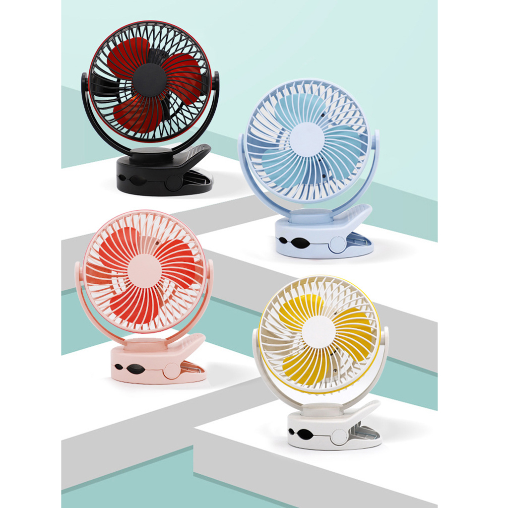 Clip on Fan USB Desk Fan w/ LED Light  for Office Tent Baby Stroller Bedroom