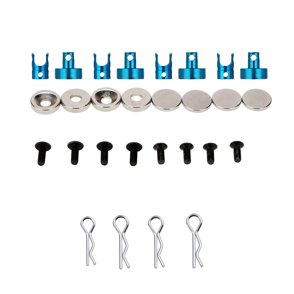 4Pcs Magnetic RC Car Vehicle Body Column Clips Metal 1:10 RC Car Part Kit