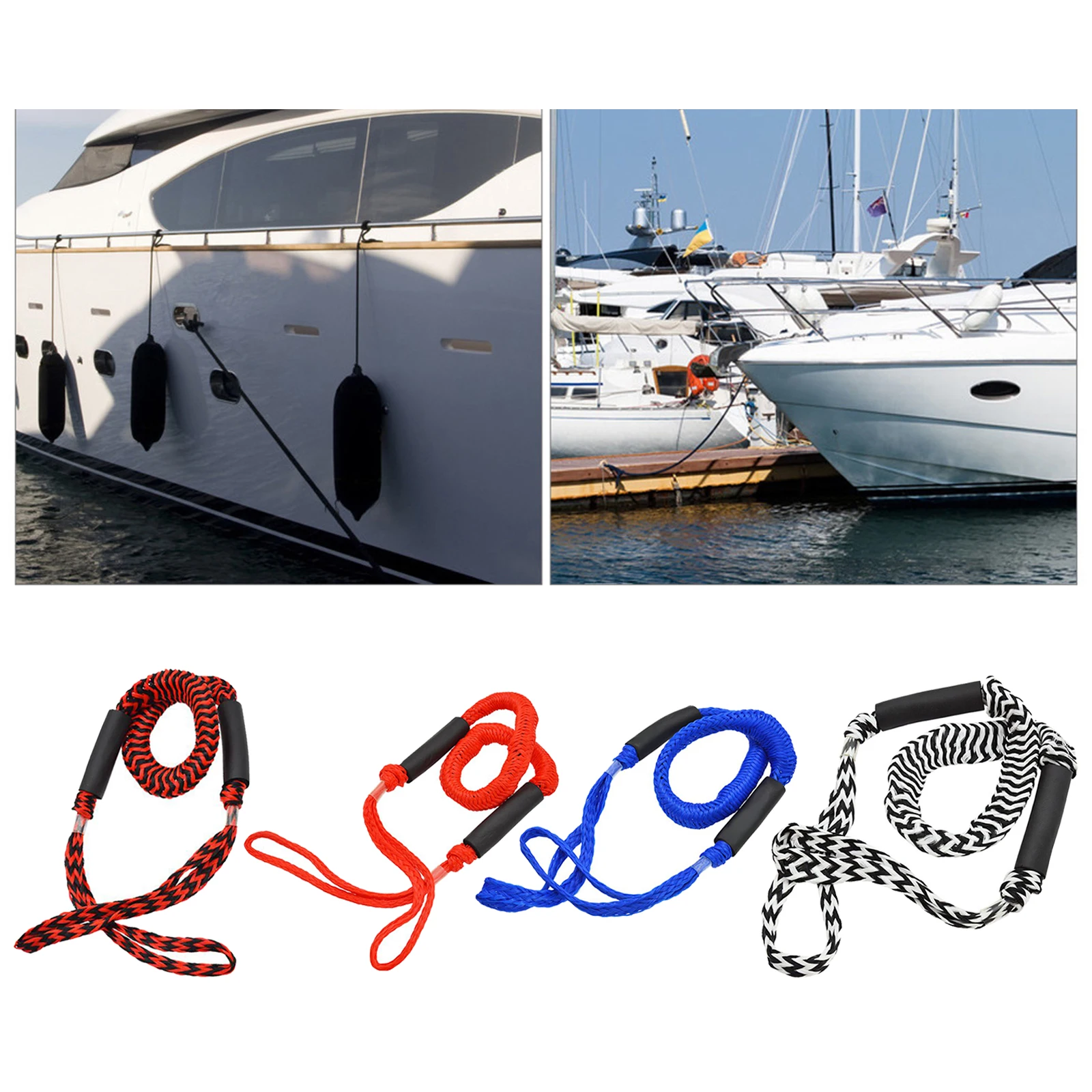 4ft Kayaks Bungee Dock Lines Marine Mooring Rope Deck Anchored Fishing Canopy Boating Cleat Hook for Boat Pontoon Anchors Docks 