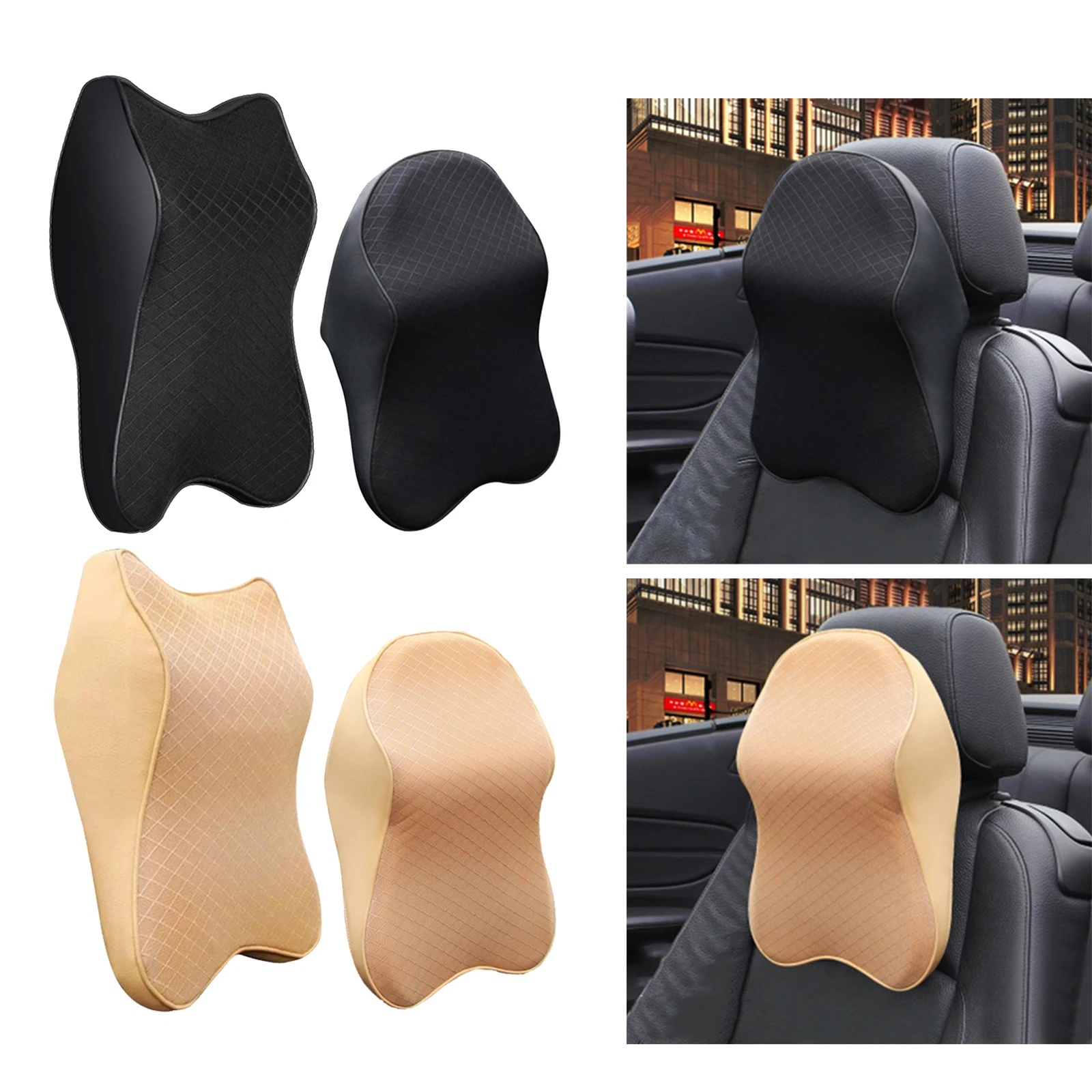 Car Neck Cushion Neck Pillow Headrest Cushion Neck Rest Cushion 3D Soft for Car Seat Office/Computer Chair