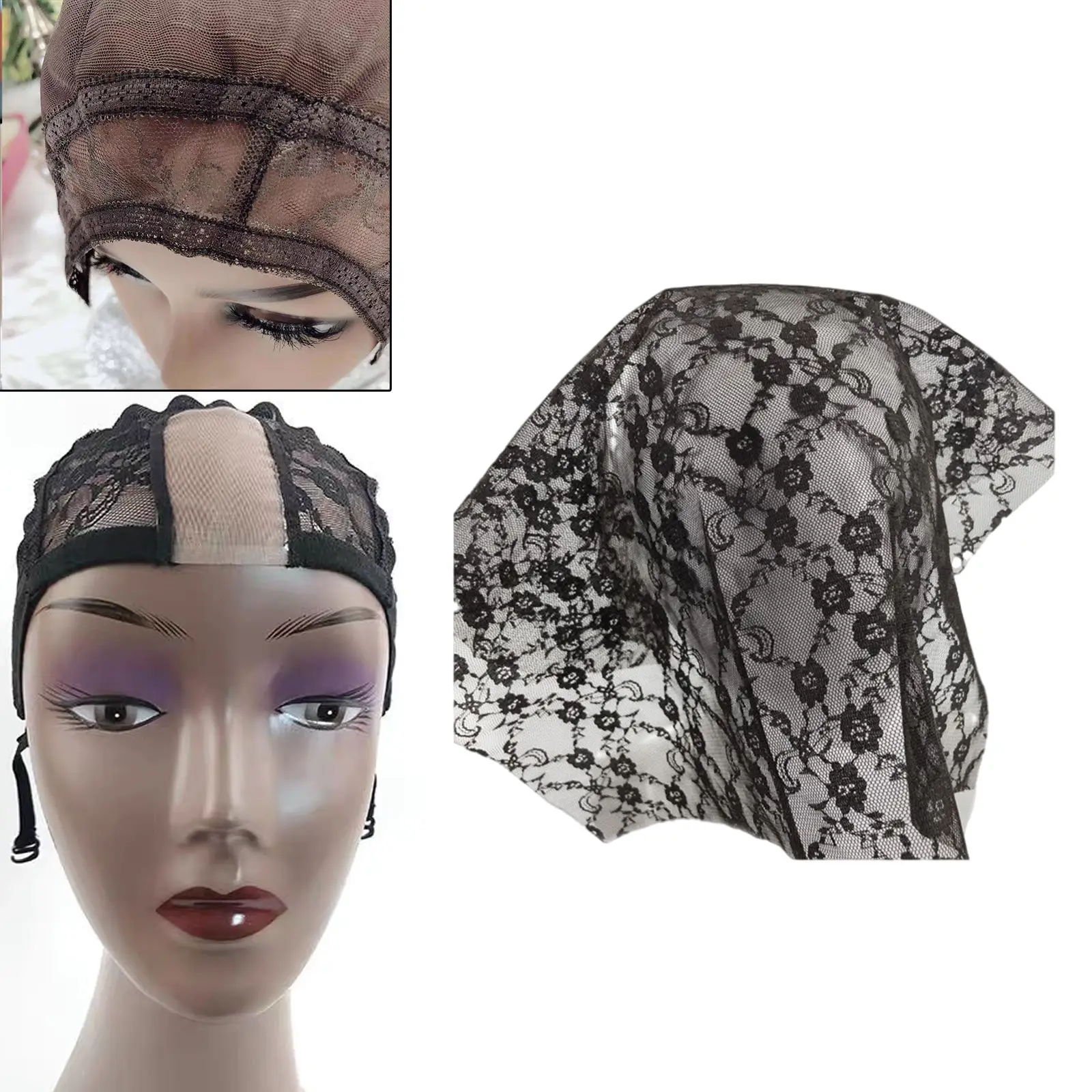1 Yard Transparent Lace Net Mesh Material for Frontals Closures Wigs Making Repair Accessories