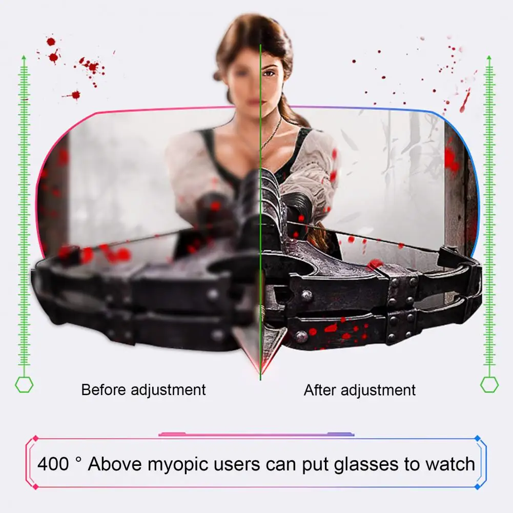óculos panorâmico de realidade virtual para fone de jogos de lentes wirth