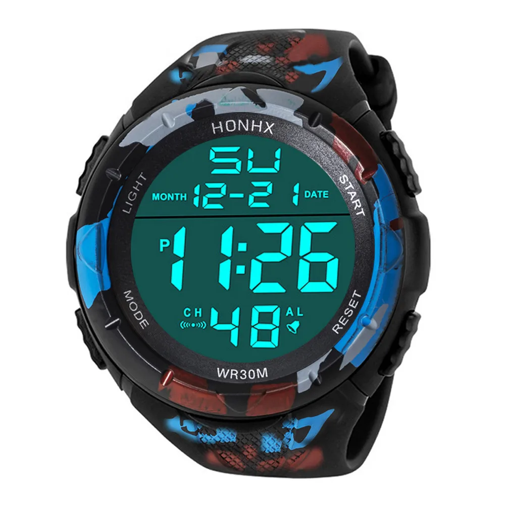 Luxury Men Outdoor Watch Analog Digital Military Sport LED Waterproof Watch Electronic Male Wristwatches Simplicity Round homme