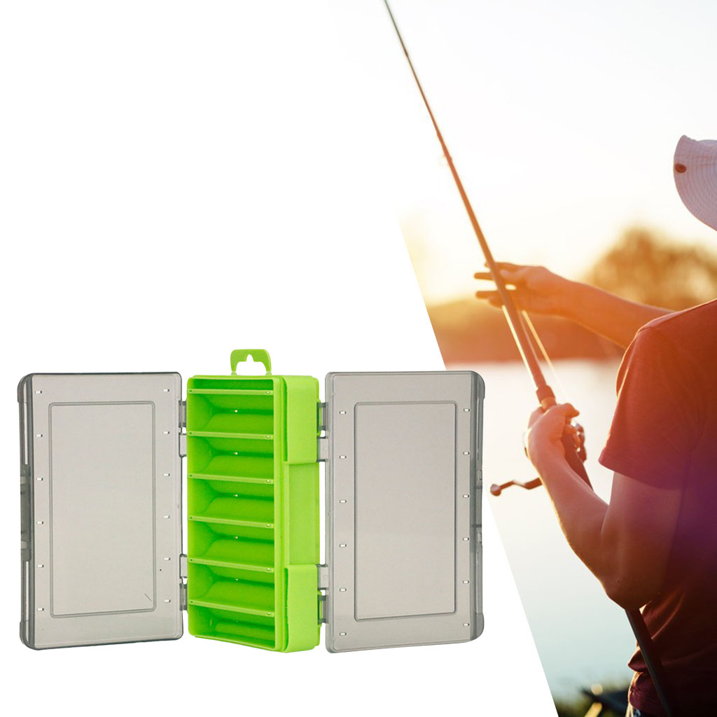 Fishing Tackle Box 12Compartments Waterproof Double Sided Squid Accessories Storage Nails Screws Tool Jewelry Findings Organizer