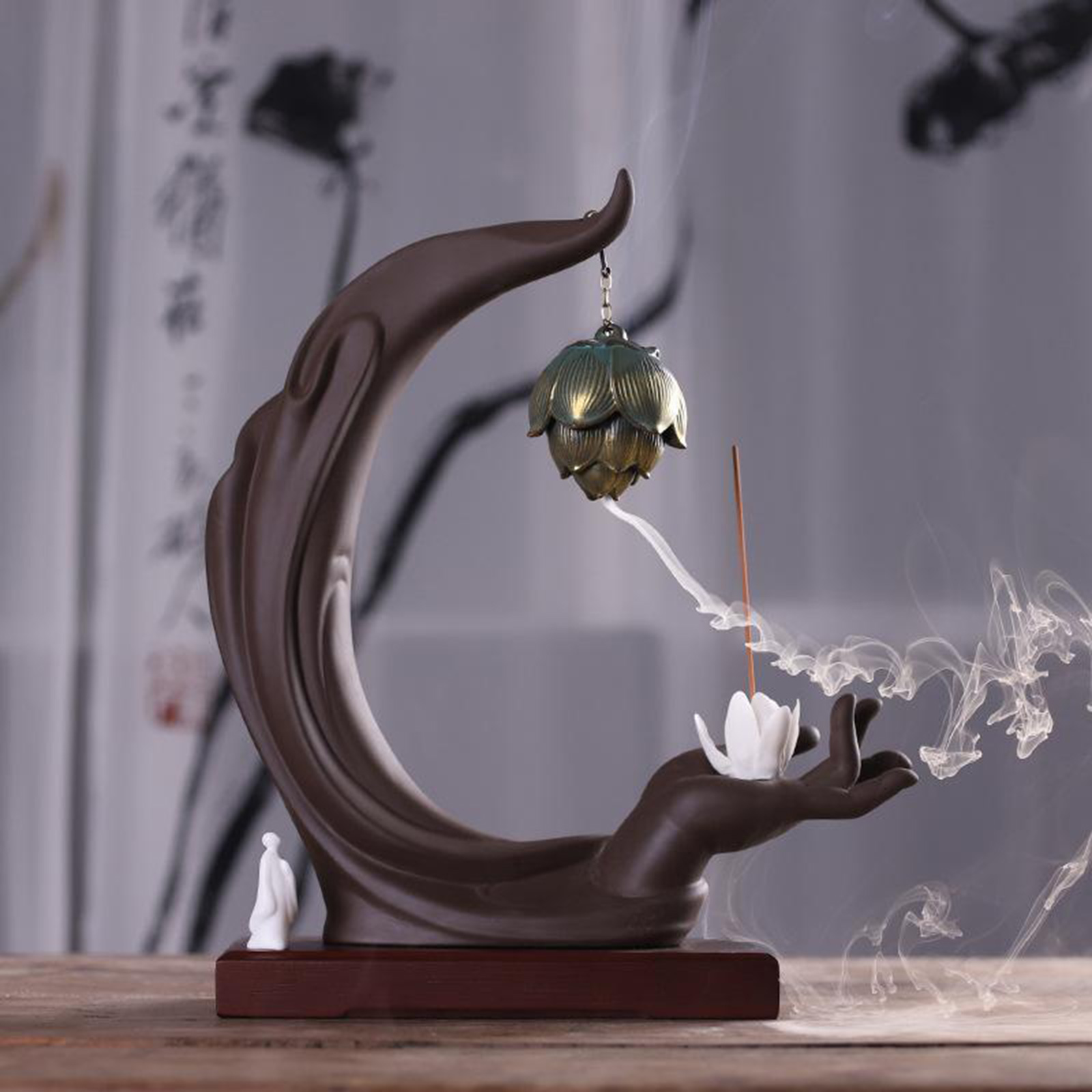Buddha Hand Backflow Incense Burner Aromatherapy Stove Burner Chinese Crafts