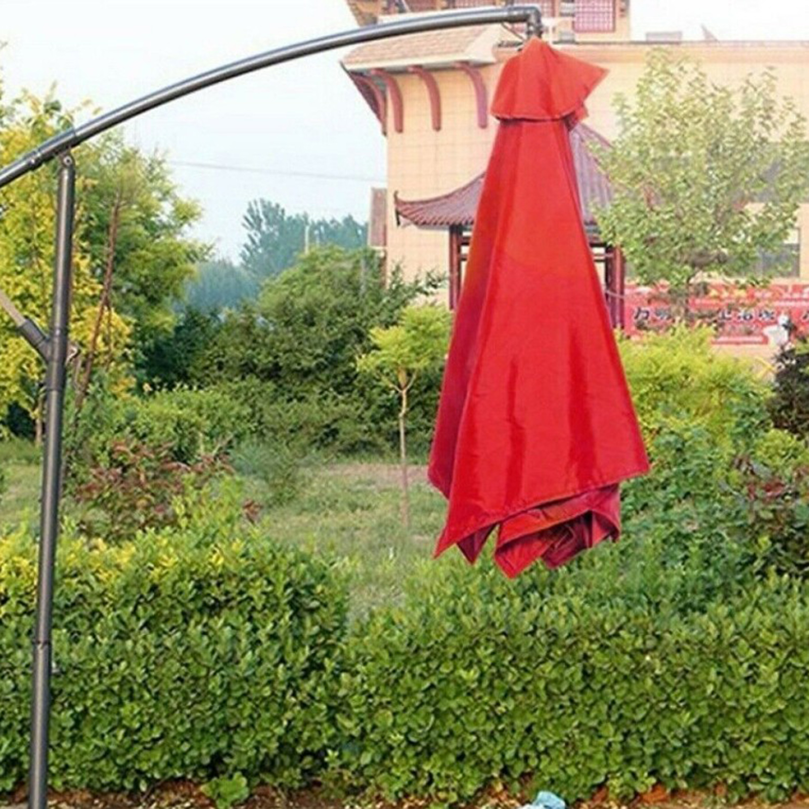 Patio Umbrella Canopy Garden Parasol Cover Waterproof Umbrella Zipper Cover Sun Shade Top Cover UV50