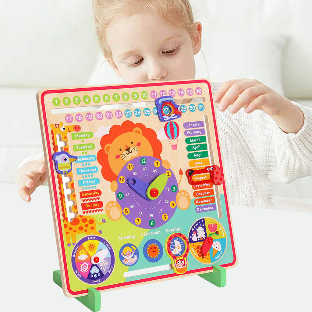 Kids Wooden Calendar Circle Time Center Children, Toddler, Nursery, Early Learning, Kindergarten, Classroom Learning Materials