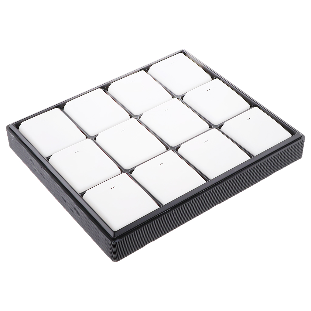 Plastic Jewelry Box Case Earrings Ring Display Tray With EVA Insert Card 18 x 21 x 4cm