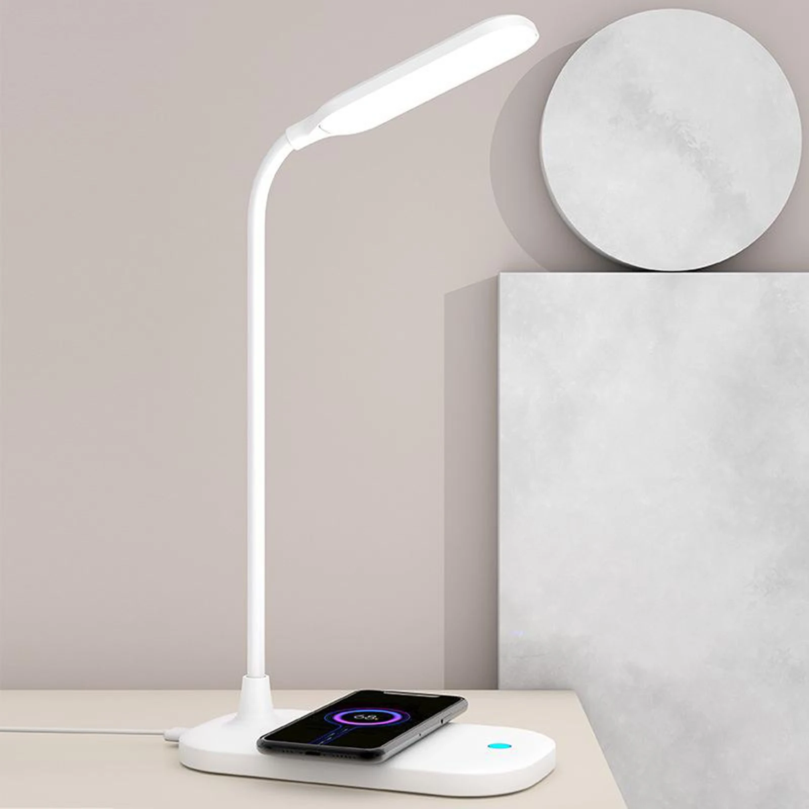 Dimmable LED Desk Lamp Room Reading Light Lamp 10W Wireless Charger