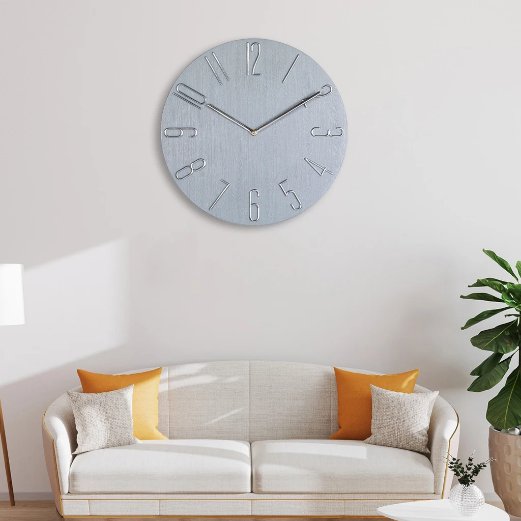 Plastic Wall Clock 12 inch Silent Non Ticking Wall Clocks Battery Operated Clocks for Kitchen Bedroom Room Office Decor Gifts