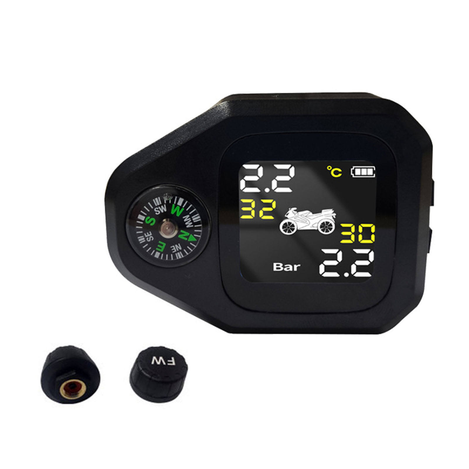 Real Time TPMS Motor Smart Tire Pressure Monitoring System Simple Installation and Setup for Motorcycle Riding Bicycle