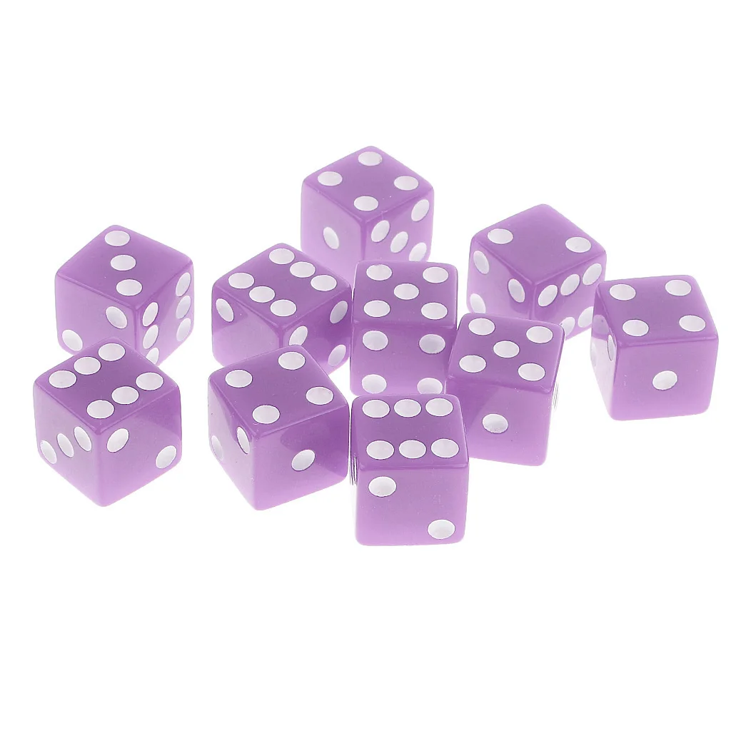 10pcs 6 Sided Dices D6 Digital Dice Party Gaming Dice D&D RPG Board Game Toy