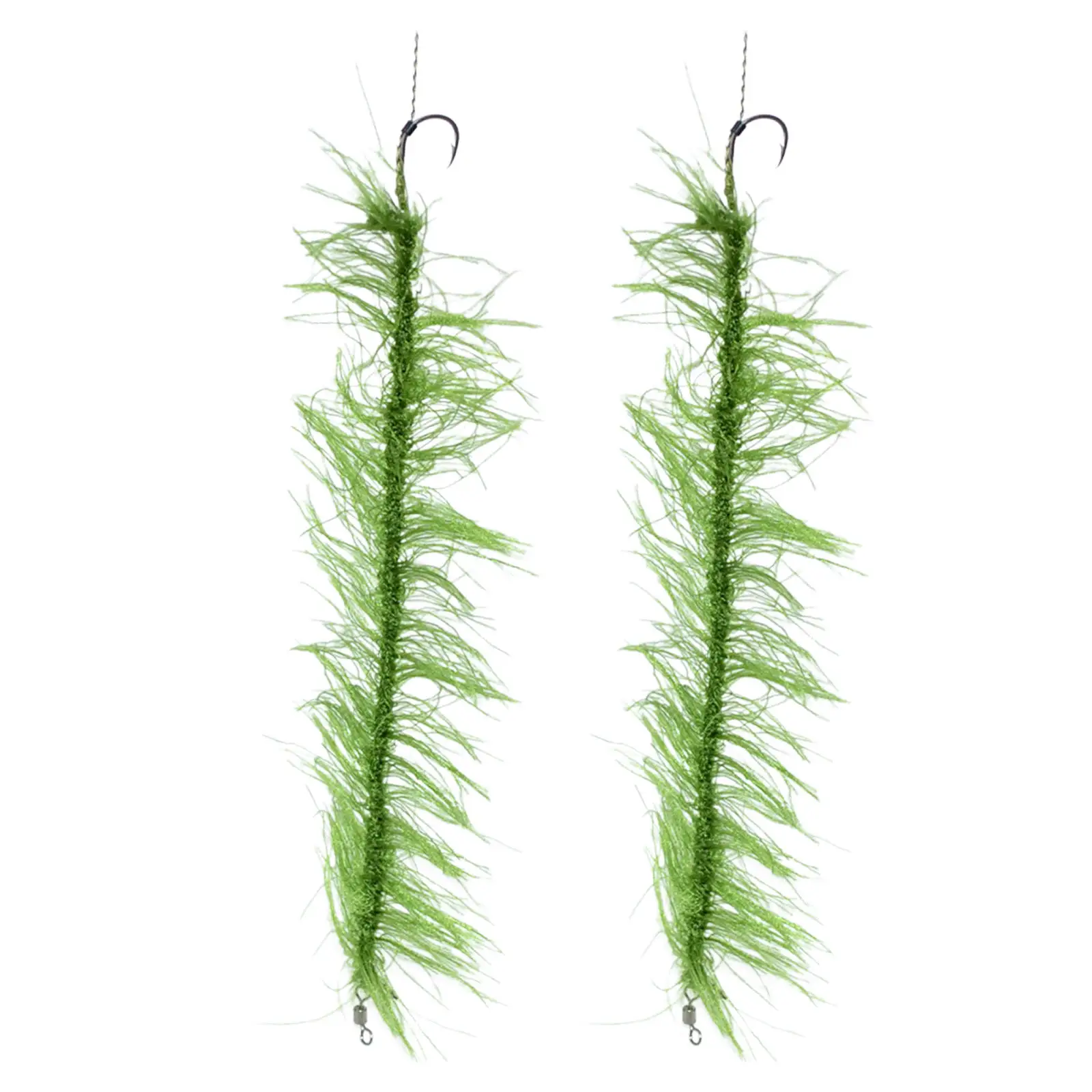 2x Carp Fishing 20cm Made Fish Hair Rigs Terminal Tackle with Hook and Weed Line Fishing Tackle Accessories