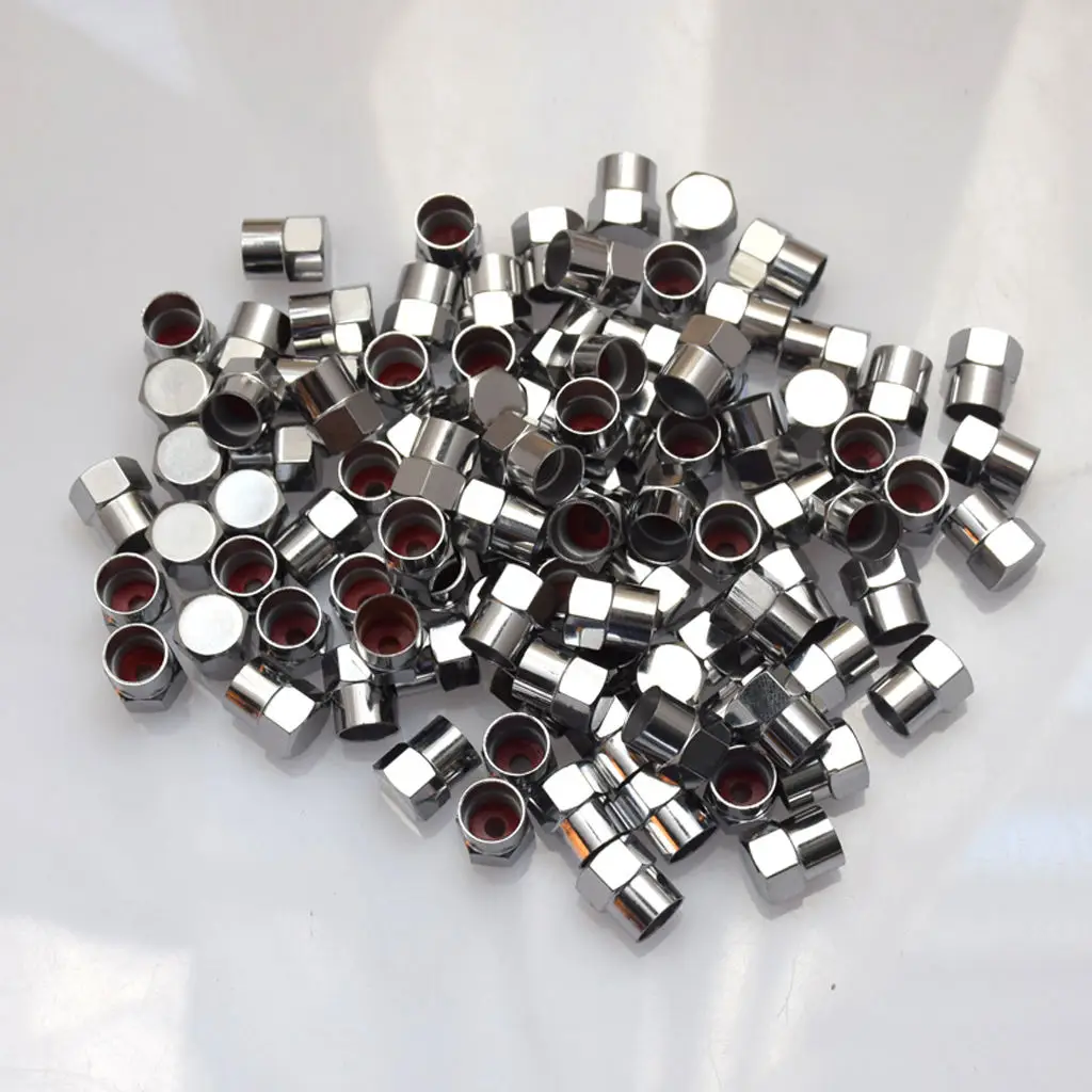 100pcs Silver Plastic Car Bike Motorcycle Truck Wheel Tire Valve Stem Caps