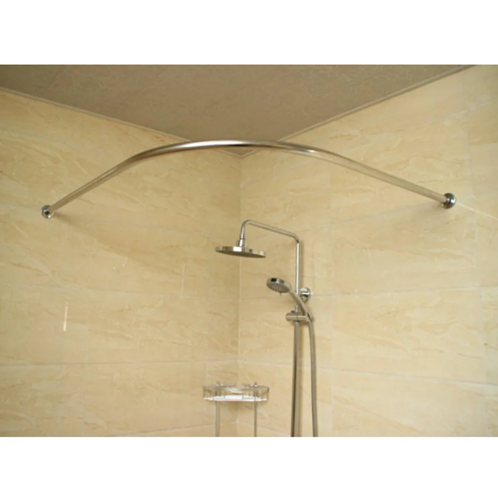 Extendable Telescopic Shower Curtain Pole 140cm Bar Rail Rod Pole Bath Door Shower Hardware Fixtures