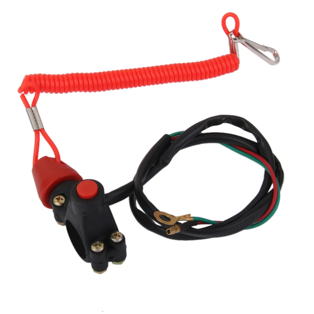 Engine Stop Kill Button Switch Tether Lanyard Assembly for ATV