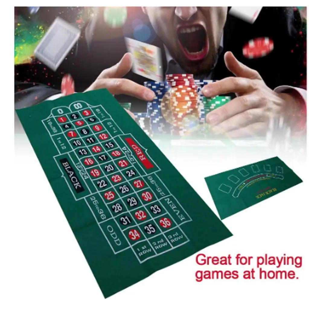 Roulette Casino Tabletop Felt Layout Mat Double-sided Waterproof  Blackjack Board Game Layout Cover   60x120cm