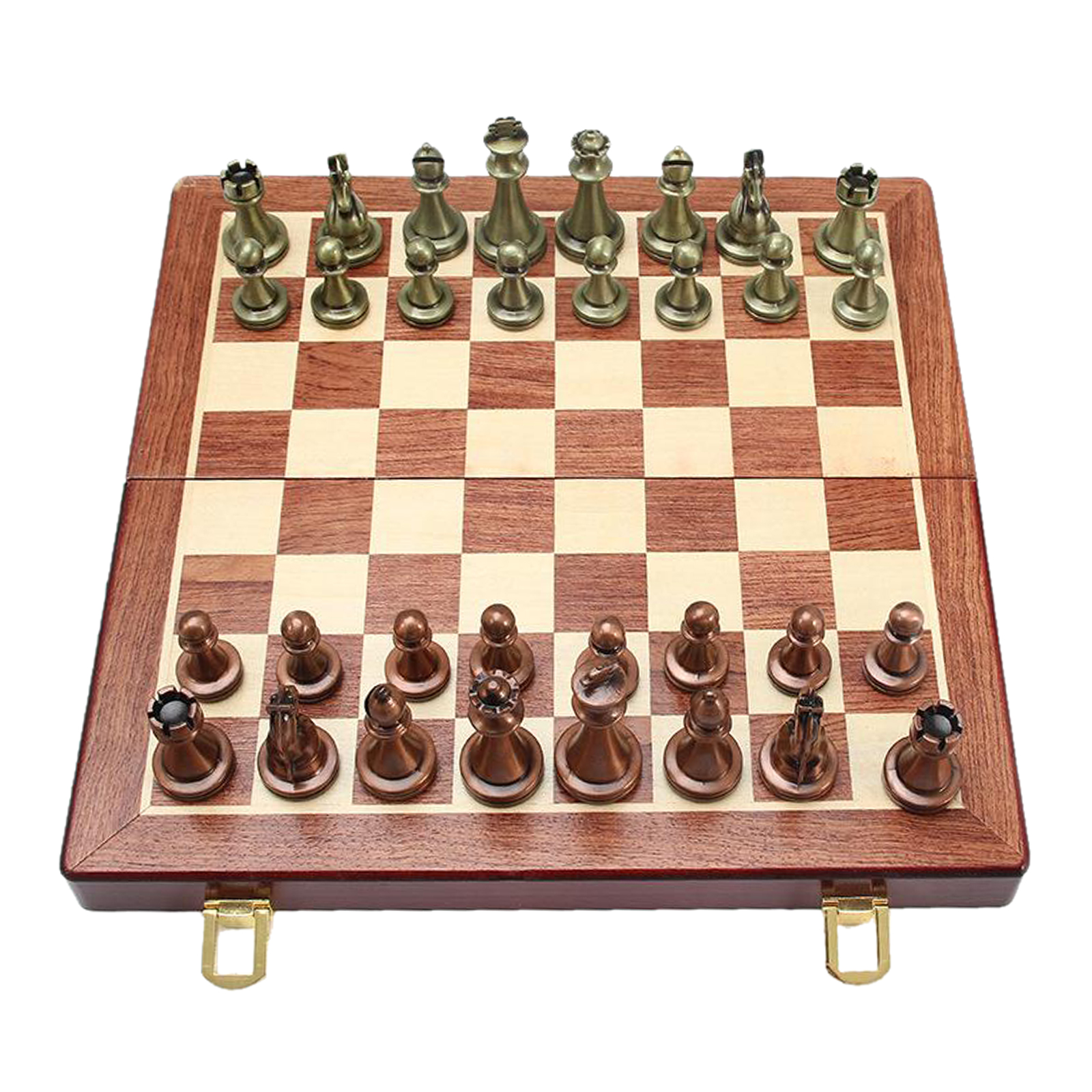 Folding Hand Crafted Metal Chess Set 12