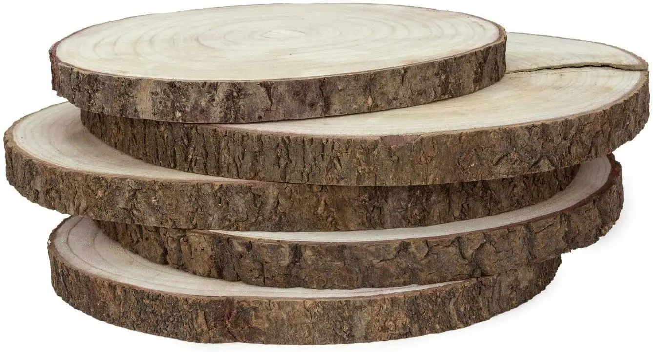 30cm Log Slices Large Rustic Wedding centrepieces Sanded Real Wood Uk 