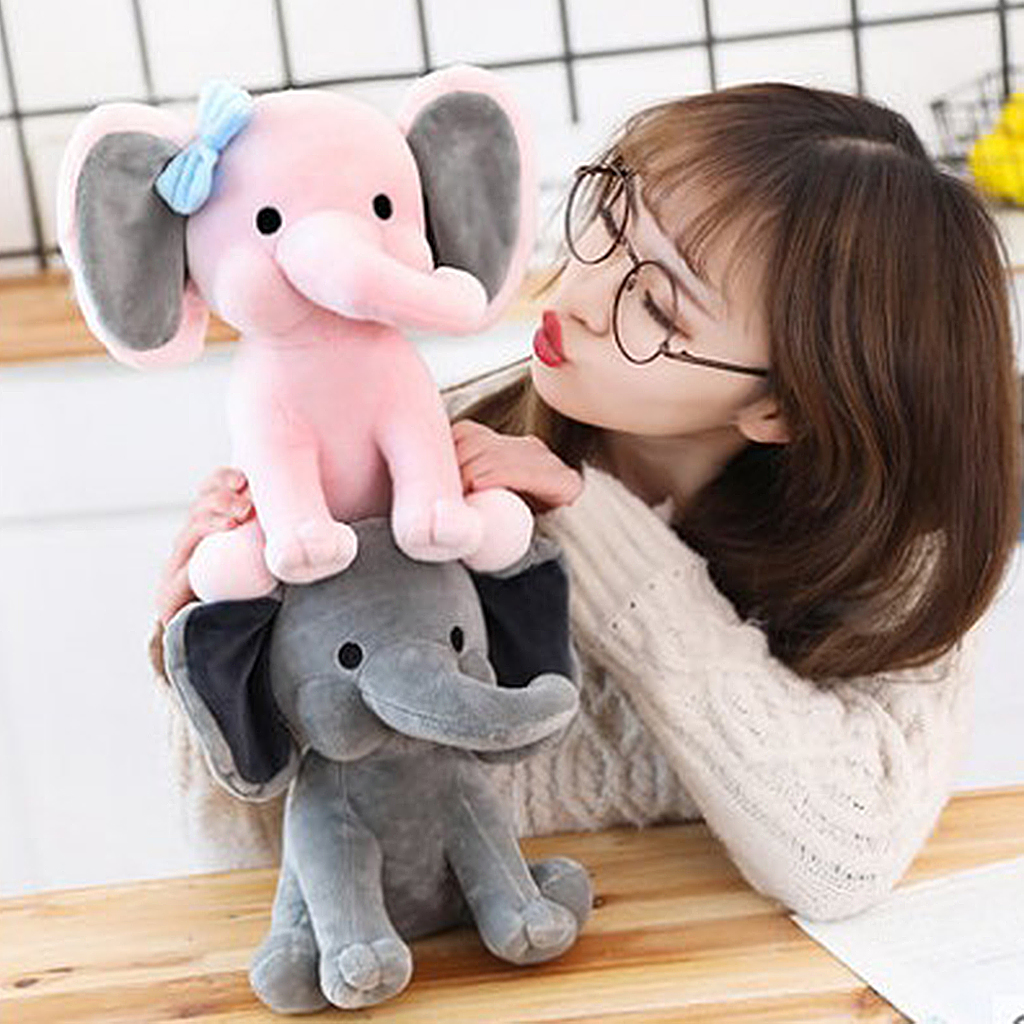 Lovely 9.8 inches Elephant Plush Stuffed Animal Toy for Sleeping Birthday Present for Kids Girls