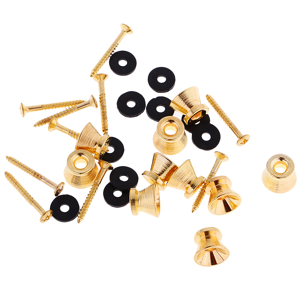 10x Strap Button Lock Pin for Guitar/Ukulele/Bass Accs w/ Screw Replacement